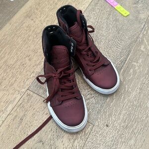 Supra burgundy Sheen, high top sneakers, kids size one